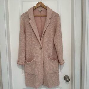 Tribal Blush Pink Women's One Button Cardigan Sweater Blazer